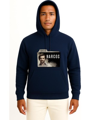 Bahriyeli Collection Kapüşonlu Narcos 2 Göğüs Baskılı Unisex Sweatshirt