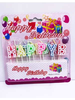 Gülcenin Dükkanı Happy Birthday Renkli Mum