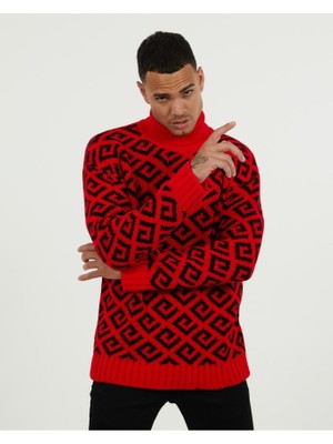 Elku Moda Oversize Balıkçıyaka Kazak Pamuklu Salaş Kesim Boğazlı Triko