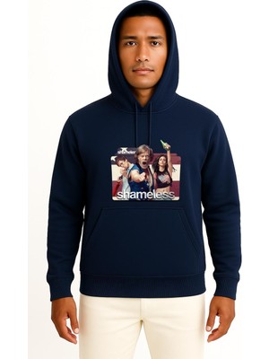 Bahriyeli Collection Kapüşonlu Shameless 2 Göğüs Baskılı Unisex Sweatshirt