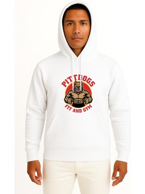 Bahriyeli Collection Kapüşonlu Pıttdogs Fit And Gym Göğüs ve Sırt Baskılı Unisex Sweatshirt