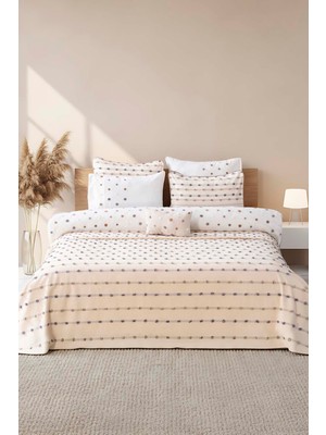 Harmony Krem Çift Kişilik Yatak Örtüsü Seti - 4 Parça Çeyiz Seti