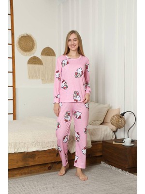 Silona Homewear Hello Kitty Desenli Pembe Renk Pijama Takımı