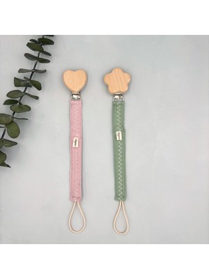 Zuppers Müslin Emzik Askısı 2li Set Roza-Mint