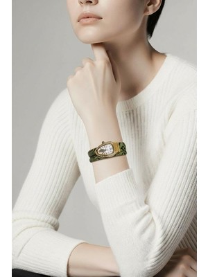 Karya Takı Yılan Derisi Desenli Bayan Kol Saati