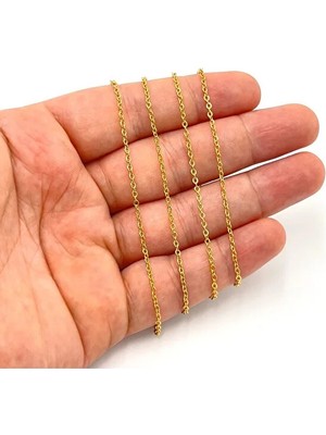 1 Metre 0.40MM Lak Kaplama Zincir, Kolye Zinciri, Takı Zinciri, Gold Renk, 1.kalite Kararmaz (SF-235
