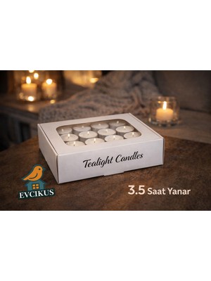 Mumline Tealight Mum Vanilya Kokulu – Alüminyum Kap (3 Saat Yanar)