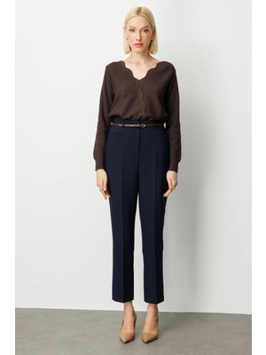 Ekol Beli Kemerli Boru Paça Pantolon 1001