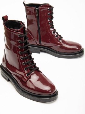 Arda Bayan Bot 2024-2289 Bordo Rugan Bağcıklı Fermuarlı Günlük Kadın Bot