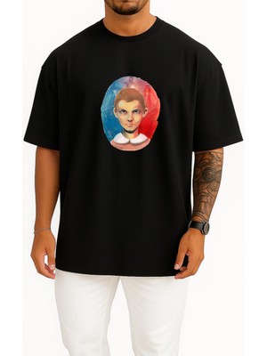 Bahriyeli Collection Oversize Eleven Stranger Things Göğüs Baskılı Unisex T-Shirt