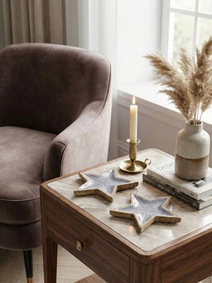 Zensori Mango Emaye Kaplama  Yıldız Sunum Tabağı