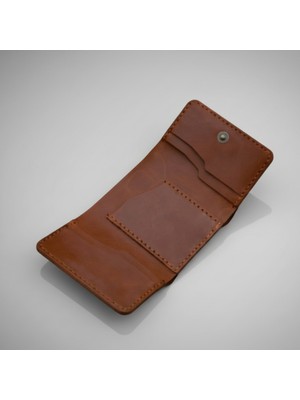 Gerçek Deri Cüzdan Kartlık El Yapımı Hakiki Premium Deri Italyan Dikiş 5 Kart Bölmeli Kompakt Cüzdan