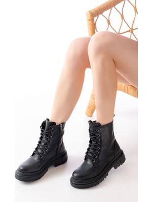 Arda Bayan Bot 812-356 Siyah Bağcıklı Fermuarlı Günlük Kadın Bot