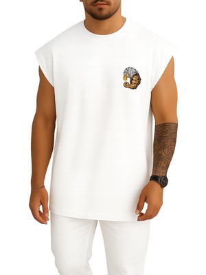 Bahriyeli Collection Oversize Kaslı Kartal Gym Cep ve Sırt Baskılı Atlet