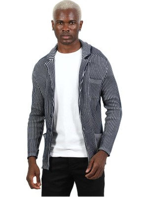 Elku Moda Erkek Slim Fit Italyan Yaka Örme Kışlık Hırka Gömlek Düğme Kapamalı Dar Kesim