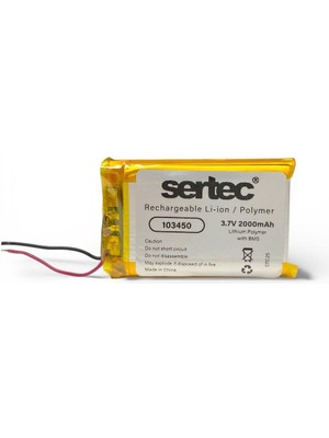 Sertec 103450 3.7V 2000MAH Li-Polymer Pil