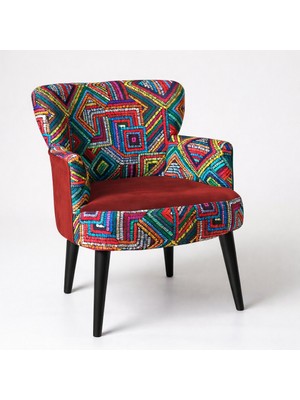 Waterybrook Tekli Berjer Koltuk - Dijital Baskılı Babeface Kumaş – Siyah Ayaklı - 5 Renk Seçeneği