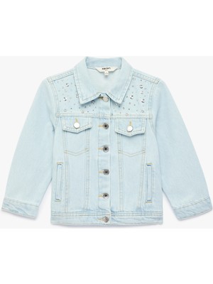 Koton Pamuklu Taş Detaylı Uzun Kollu Gömlek Yaka Jean Ceket