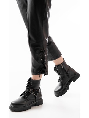 Arda Bayan Bot 508-3038 Siyah Toka Aksesuarlı Fermuarlı Günlük Kadın Bot