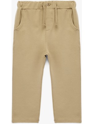 Koton Beli Ayarlanabilir Lastikli Düğmeli Pamuklu Eşofman Altı