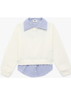 Koton Pamuklu Uzun Kollu Gömlek Detaylı Sweatshirt