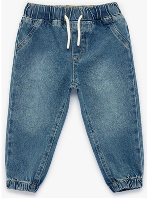 Koton Pamuklu Beli Bağcıklı Lastikli Cepli Jogger Denim Pantolon
