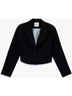 Koton Regular Fit Uzun Kollu Crop Blazer Ceket