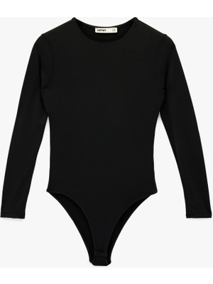 Koton Uzun Kollu Bisiklet Yaka Slim Fit Bodysuit