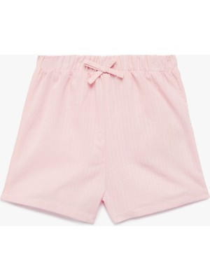 Koton Beli Lastikli Fiyonk Detaylı Pamuklu Şort