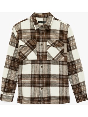 Koton Regular Fit Klasik Yaka Cepli Uzun Kollu Oduncu Gömleği