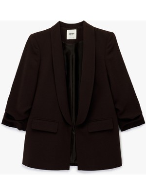 Koton Şal Yaka 3/4 Kollu Uzun Blazer Ceket