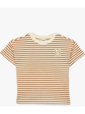 Koton Pamuklu Kısa Kollu Bisiklet Yaka Tişört