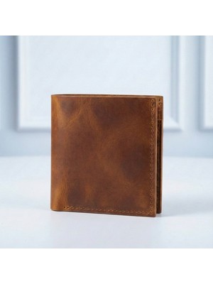 Luvo Gerçek Deri Cüzdan Kartlık El Yapımı  Premium Deri Italyan Dikiş 4 Kart Bölmeli Kompakt Cüzdan