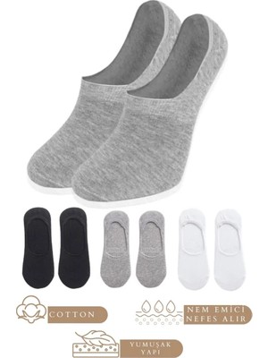 Filora Socks Kadın - Erkek Düz Desen (6 Çift) Pamuklu Terletmez Babet Çorap