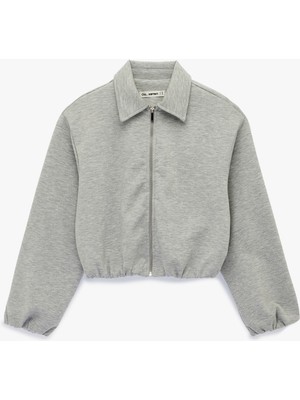 Koton Klasik Yaka Rahat Kalıp Uzun Kollu Fermuarlı Sweatshirt