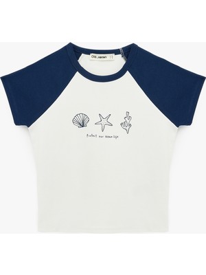 Koton Kısa Kollu Bisiklet Yaka Pamuklu Slim Fit Baskılı Tişört