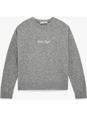 Koton Uzun Kollu Bisiklet Yaka Işlemeli Triko Kazak