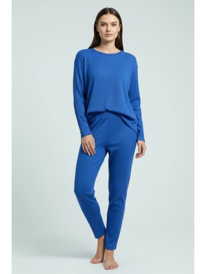 Kadın Fitilli Pijama Takımı - Lila