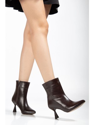 Arda Bayan Bot 4701 Kahve Kırışık Kare Topuk Günlük Kadın Bot