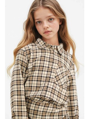 DeFacto Oxford Kareli Uzun Kollu Gömlek Kız Çocuk G1636A825AU