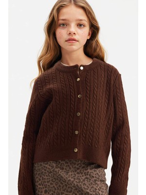 DeFacto Kız Çocuk Bisiklet Yaka Düğmeli Triko Hırka G3066A825AU