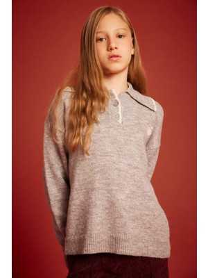 DeFacto Polo Yaka Triko Kazak Kız Çocuk G3237A825WN