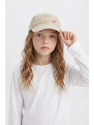 DeFacto Kız Çocuk Nakışlı Pamuklu Cap Şapka D5321A825SM