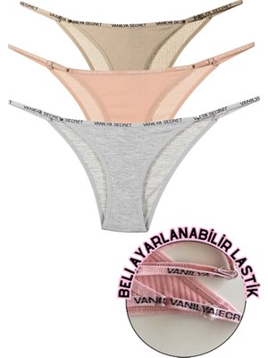 Vanilya Secret Pamuklu Beli Ayarlanır Kadın Külot 3'lü Paket