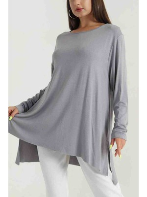 Gkc Butik Gri Uzun Bluz