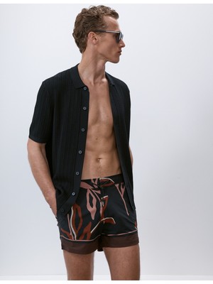 Marks & Spencer Hızlı Kuruyan Desenli Erkek Deniz Şortu