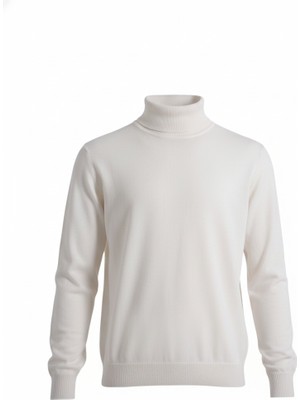 Uki Ekru Yarım Balıkçı Triko Kazak