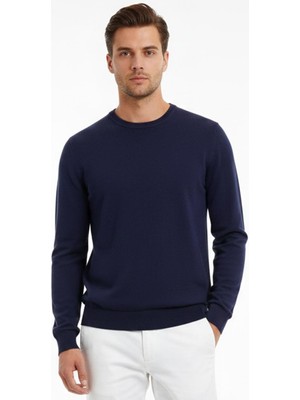 Uki Indigo Bisiklet Yaka Triko Kazak