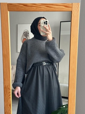 Muennesofi Antrasit Balon Kol Crop Kazak