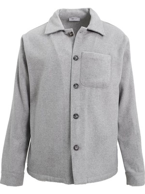 Uki Açık Gri Comfort Fit Gömlek Ceket